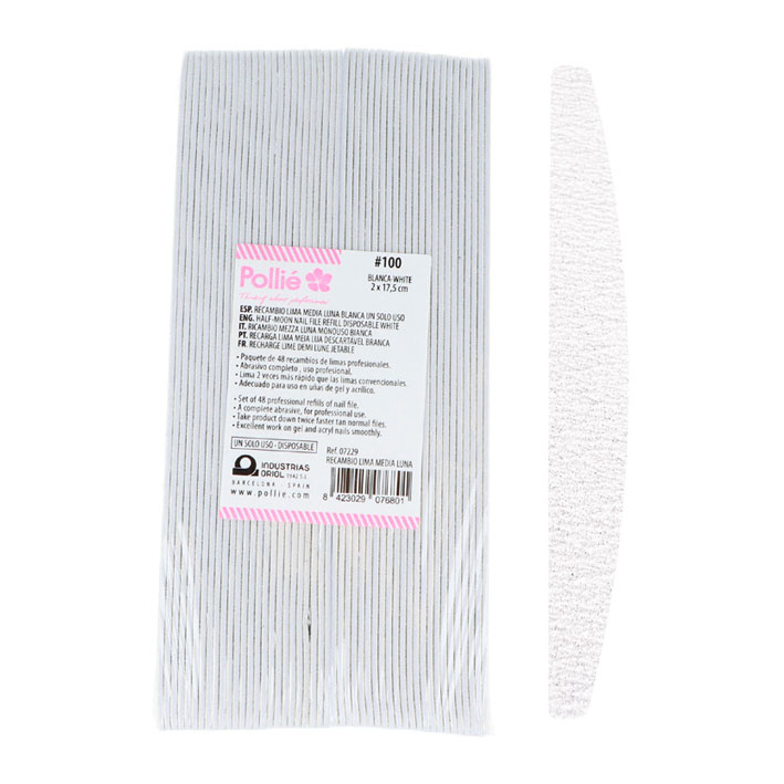 Lixa de unha referencia 100 da Pollié com embalagem e etiqueta