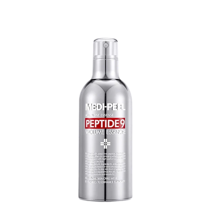 Frasco prateado de spray Peptide 9 Volume Essence da MEDI-PEEL