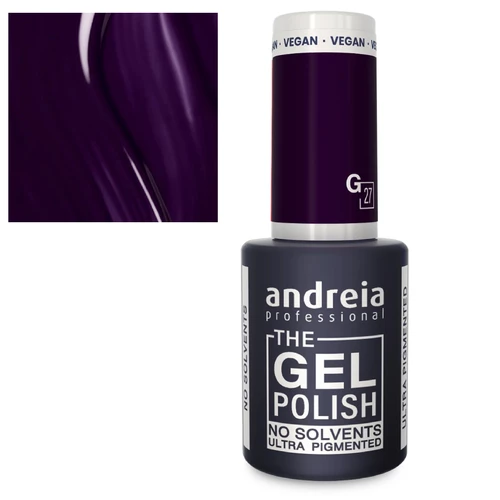 Esmalte de gel roxo escuro Andreia Professional com rótulo e tampa branca