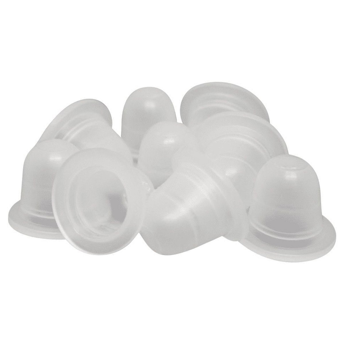 Tampas de silicone transparentes com base circular