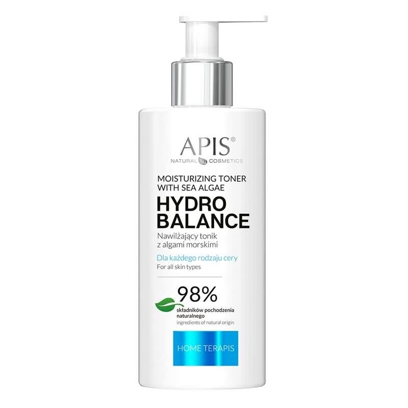 Frasco branco com tampa prateada de tónico hidratante APIS Hydro Balance