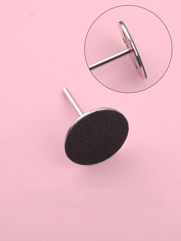 Disco abrasivo com eixo metálico e superfície preta granulada