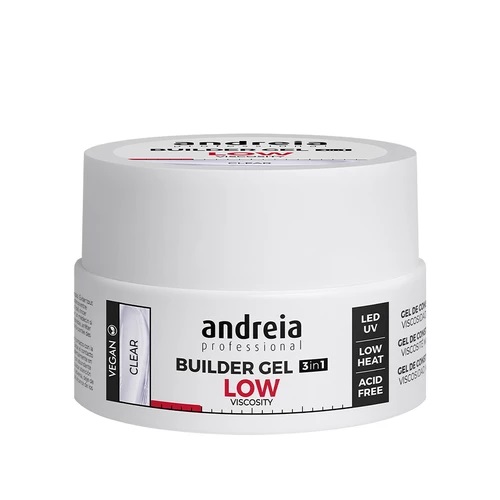 Frasco branco de gel para unhas Andreia professional Builder Gel 3in1 Low Viscosity