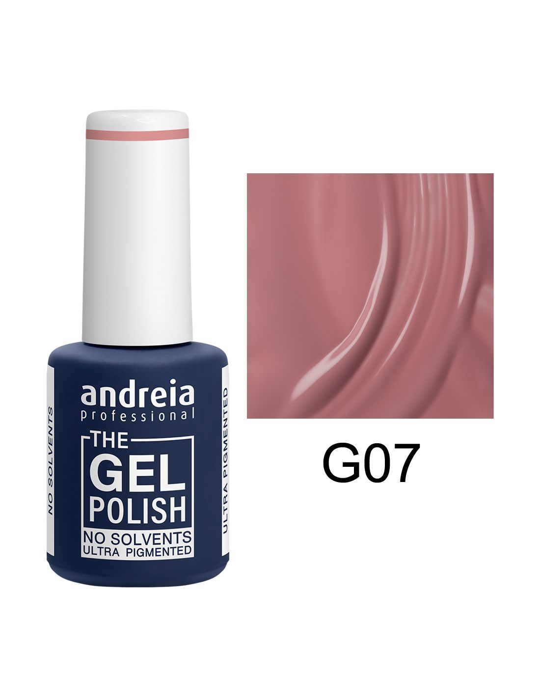 Frasco de verniz gel Andreia Professional azul escuro com tampa branca e código G07