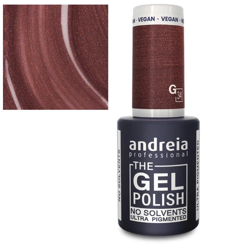 Frasco de verniz gel castanho avermelhado Andreia Professional