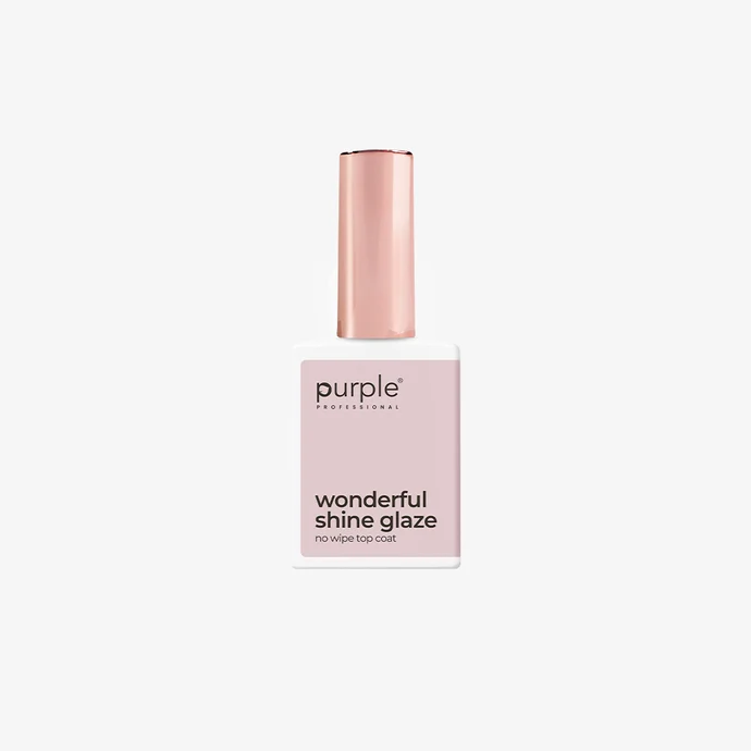 Frasco de verniz para unhas com tampa rosa dourado e rótulo cor de rosa