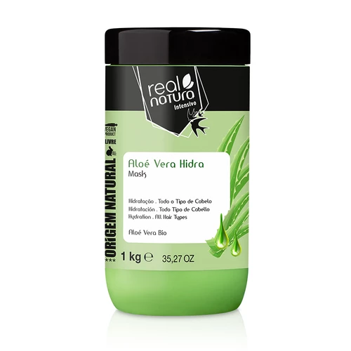 Frasco de máscara capilar Real Natura Aloe Vera Hidra