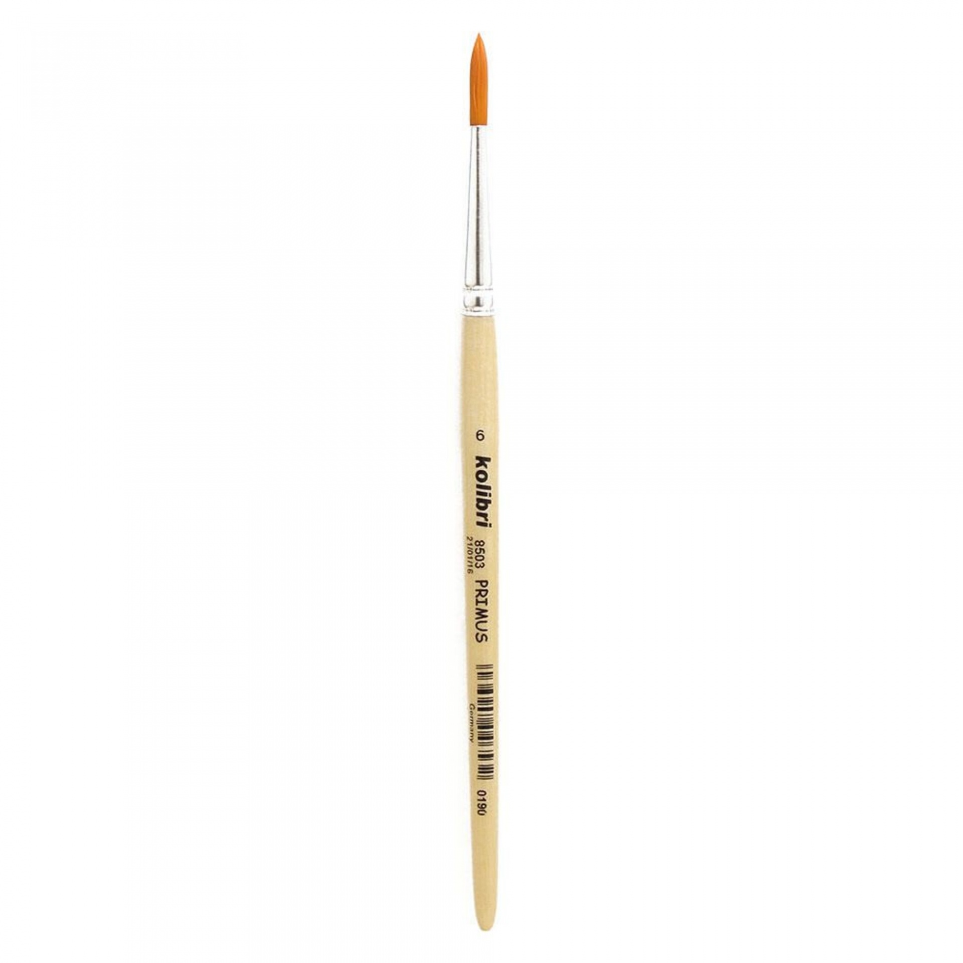 Pincel fino de cabo de madeira e cerdas laranja