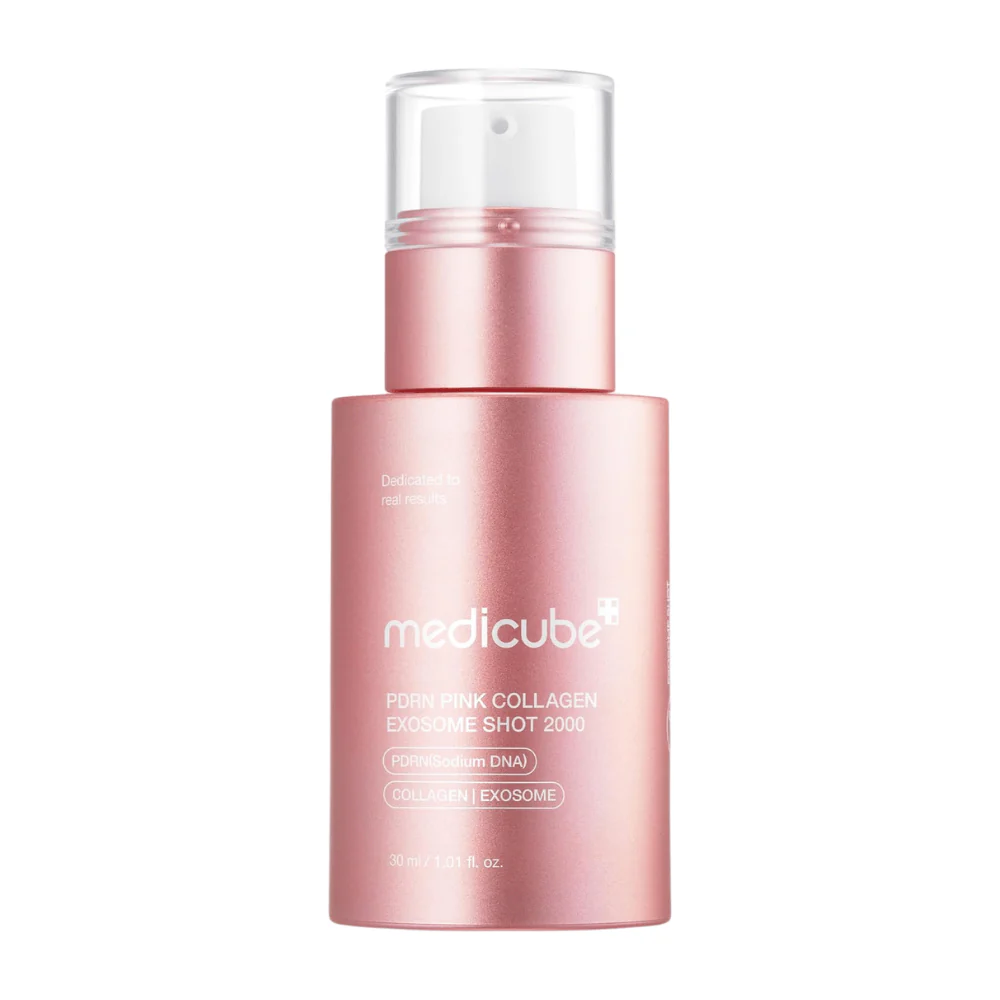 Frasco de spray rosa metalizado para cosméticos Medicube
