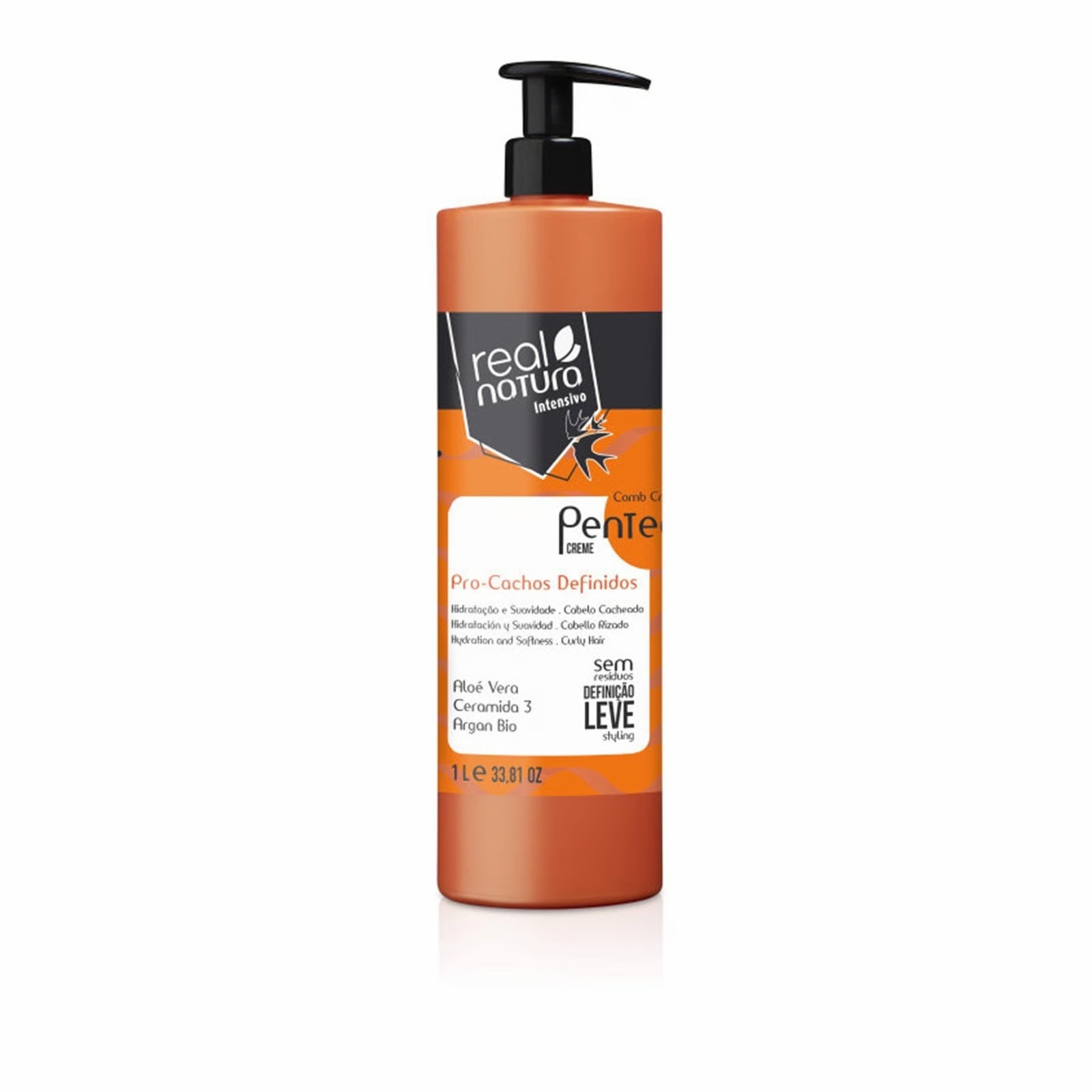 Frasco de creme para cabelo cacheado Real Natura Intensivo Pro-Cachos Definidos