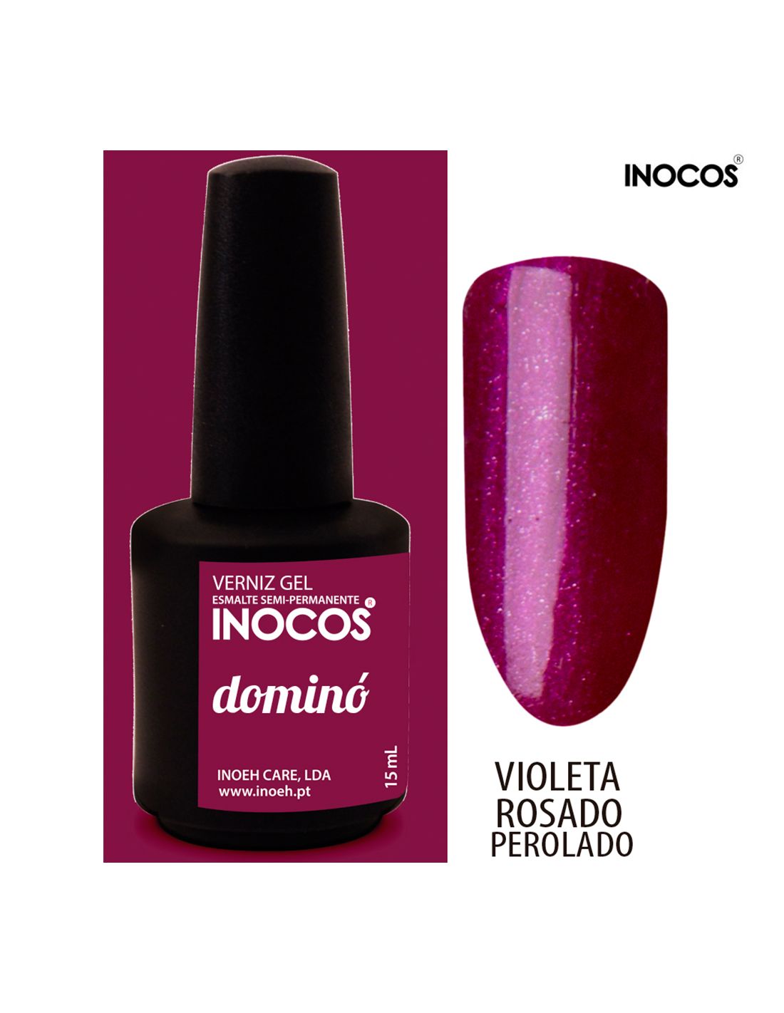 Verniz gel Inocos dominó violeta rosado perolado