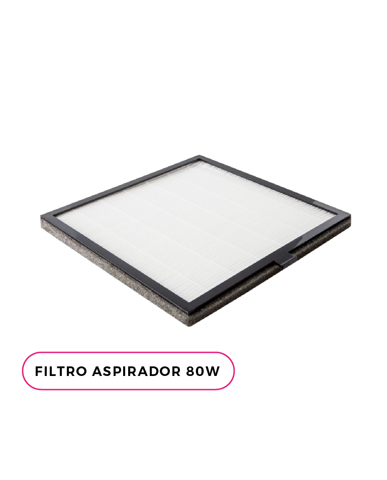 Filtro quadrado para aspirador com armação preta e superfície branca