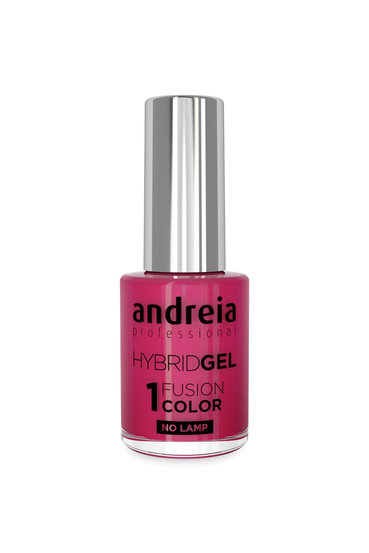 Verniz de unhas rosa com tampa prateada e texto preto
