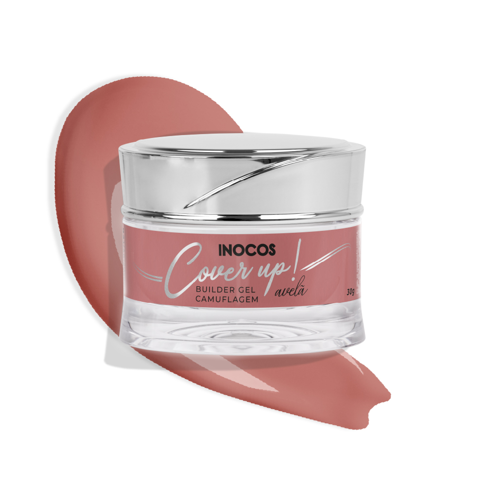 Pote de gel para unhas Inocos Cover up! Builder Gel Camuflagem avelã