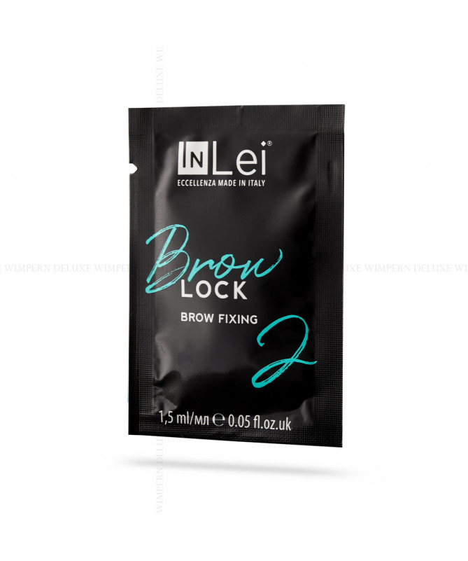 Saco pequeno preto com texto para fixação de sobrancelhas InLei