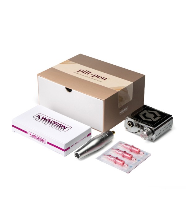 Kit de tatuagem com máquina tatuadora, agulhas e caixa KWADRON