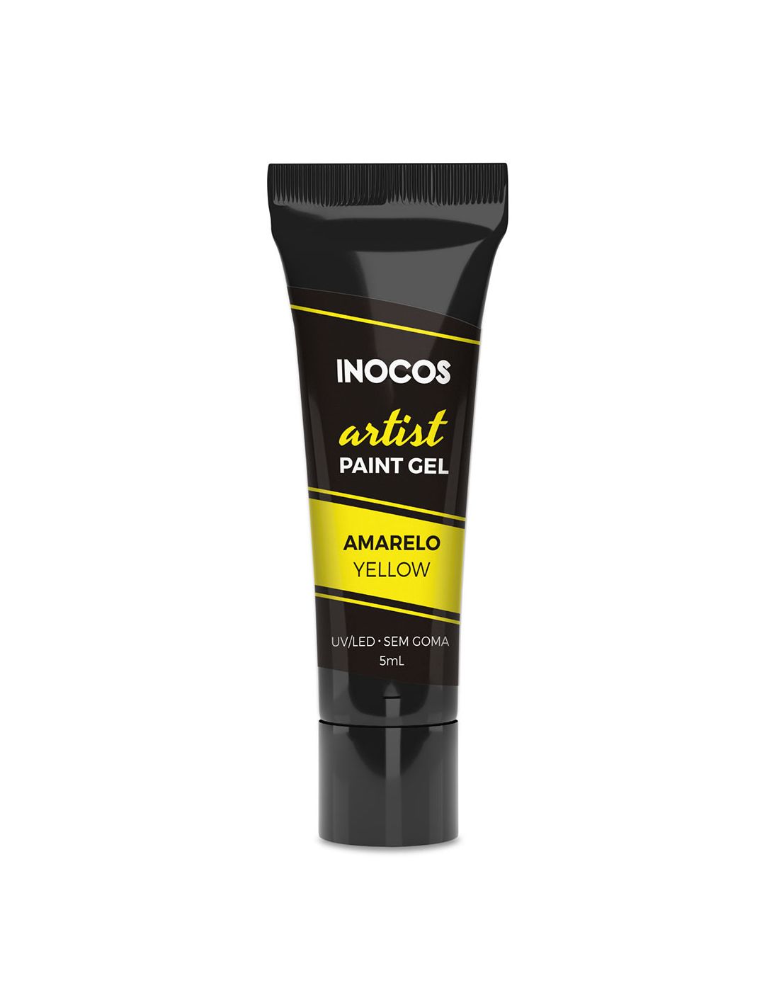 Tubo preto de gel de pintura artist INOCOS cor amarelo