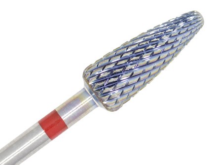 Ferramenta rotativa metálica com superfície texturizada em fundo branco