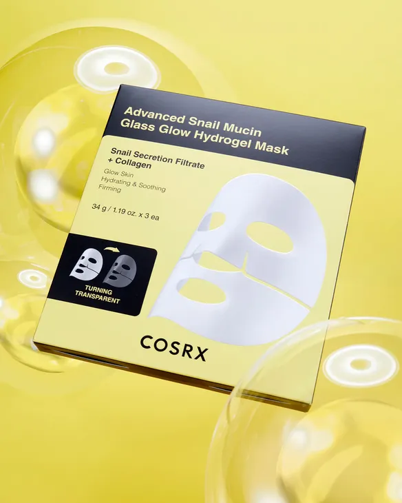 Caixa da máscara facial COSRX Advanced Snail Mucin Glass Glow Hydrogel