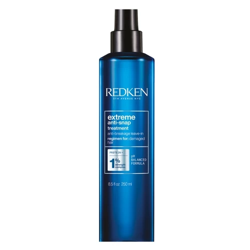 Frasco azul metálico de spray Redken extreme anti-snap treatment 250 ml