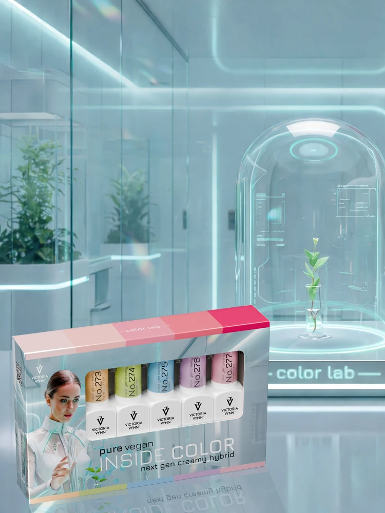 Conjunto de vernizes Victoria Vynn pure vegan INSIDE COLOR next gen creamy hybrid com 5 frascos coloridos