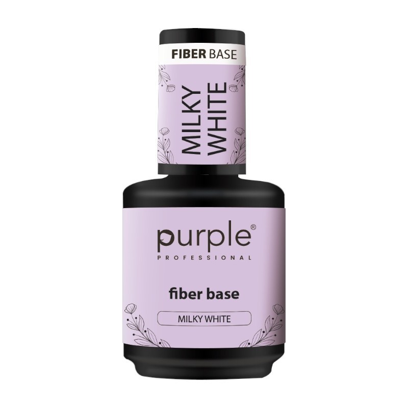 Frasco de verniz Purple Professional fiber base Milky White