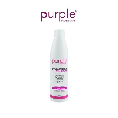 Frasco branco de produto cosmético Purple Professional Monomero Mix Slow