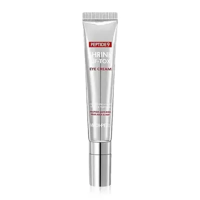 Frasco prateado de creme para olhos PEPTIDE9 SHRINK LIFT-TOX