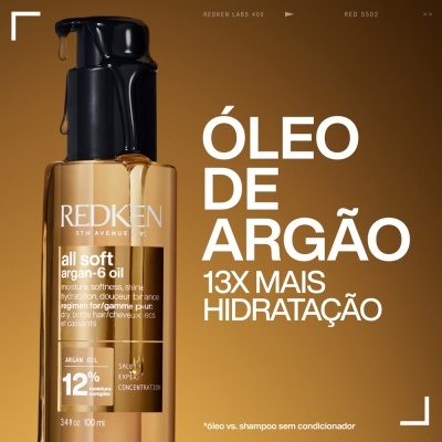 REDKEN&#x20;All&#x20;Soft&#x20;Argan-6&#x20;-&#x20;&#x00D3;leo&#x20;De&#x20;Tratamento&#x20;Leave&#x20;In&#x20;100ml