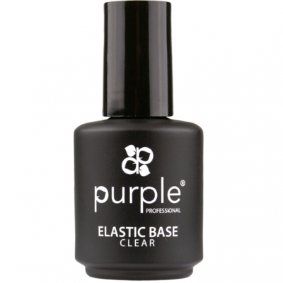 Frasco preto de verniz para unhas da Purple Professional com texto branco