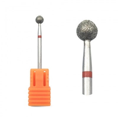 Broca de esfera metálica para unhas com cabo laranja
