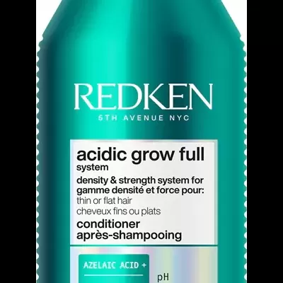 Frasco verde-azulado de condicionador Redken Acidic Grow Full 300 ml