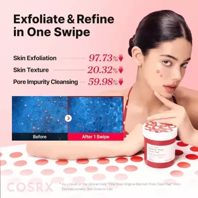 COSRX&#x20;One&#x20;Step&#x20;Original&#x20;Blemish&#x20;Pore&#x20;Clear&#x20;Pad&#x20;-&#x20;discos&#x20;de&#x20;t&#x00F3;nico&#x20;esfoliantes&#x20;100&#x20;pads