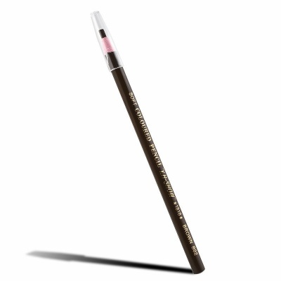 Lápis de olhos ou sobrancelhas marrons com tampa transparente