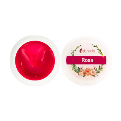 Pote aberto e tampa de verniz para unhas rosa da sbnails