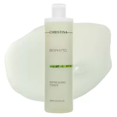 Frasco translúcido branco de toner refrescante BIOPHYTO de Christina