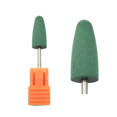 Brocas para manicure ou pedicure com cabeça verde e suporte laranja