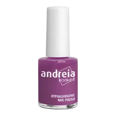 Esmalte de unha hipoalergénico Andreia Pocket roxo com tampa branca