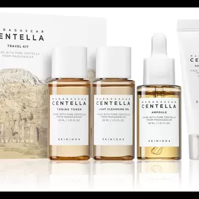 Conjunto Madagascar Centella com 5 produtos de cuidados de pele da marca Skin1004