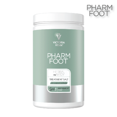 Produto PHARM FOOT em embalagem plástica branca com rótulo verde claro e branco