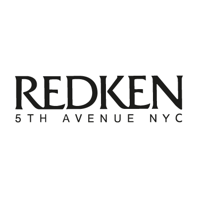 Logo REDKEN preto com texto 5TH AVENUE NYC em fundo branco