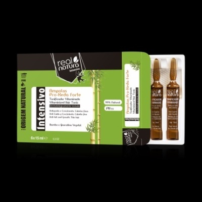 Caixa de ampolas capilares Real Natura intensivo verde e preta