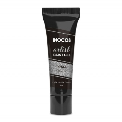 Tubo preto de gel de pintura INOCOS PRATA SILVER