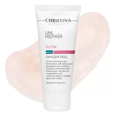 Tubo branco de gel esfoliante facial Christina Line Repair Glow Oxygen Peel