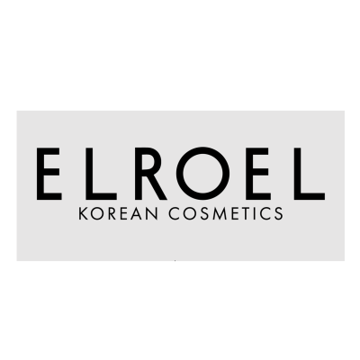 Logo com o texto ELROEL KOREAN COSMETICS a preto