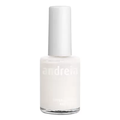 Frasco de verniz para unhas branco da marca Andreia