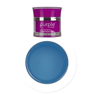 Frasco de gel construtor roxo e prato azul