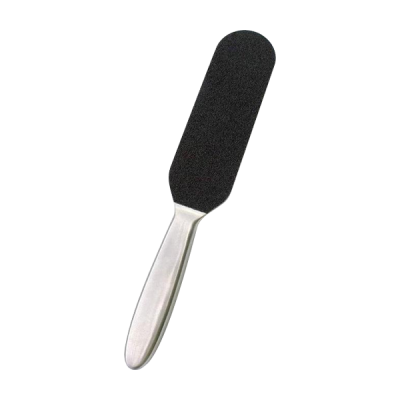 Lima para pés com cabo cinzento e lixa preta