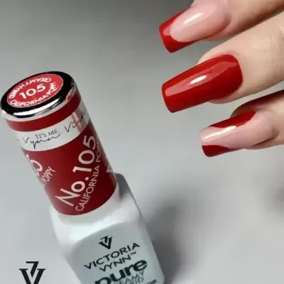 Verniz Victoria Vynn No. 105 California Poppy e unhas vermelhas