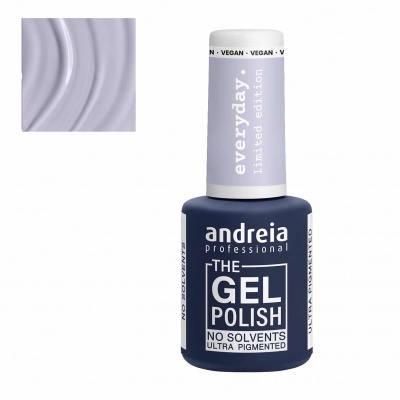 Frasco de verniz gel azul-escuro Andreia Professional com texto branco